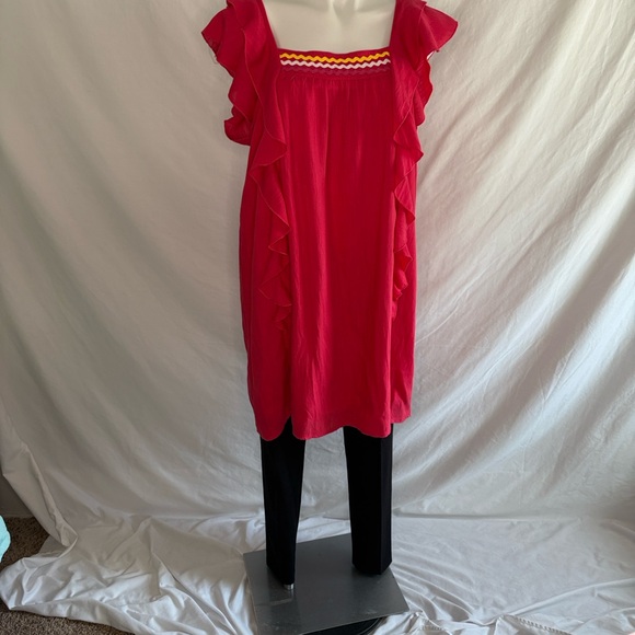 Entro Red Ruffled Dress - Picture 7 of 12